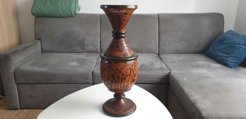 Starocie z Gdyni - Drewno - wazon duży do adaptacji 66cm.