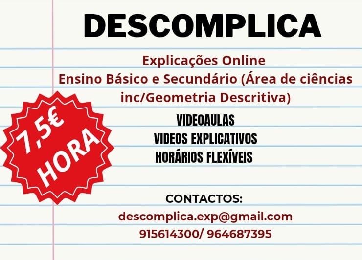 Explicações e Apoio ao Estudo até o 12° (Geometria Descritiva inc/)