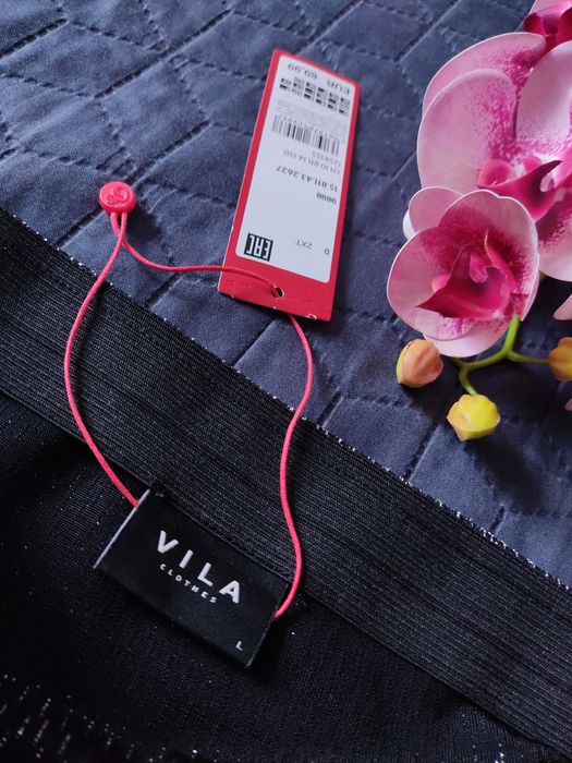 Спідниця сіра чорна по фігурі 38 стрейч з акцентною ниткою