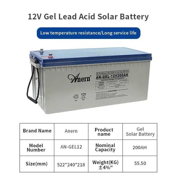 ‼️ Акумулятори Гель ANERN AN-GEL-200Ah 12V/200Ah ДБЖ для дому