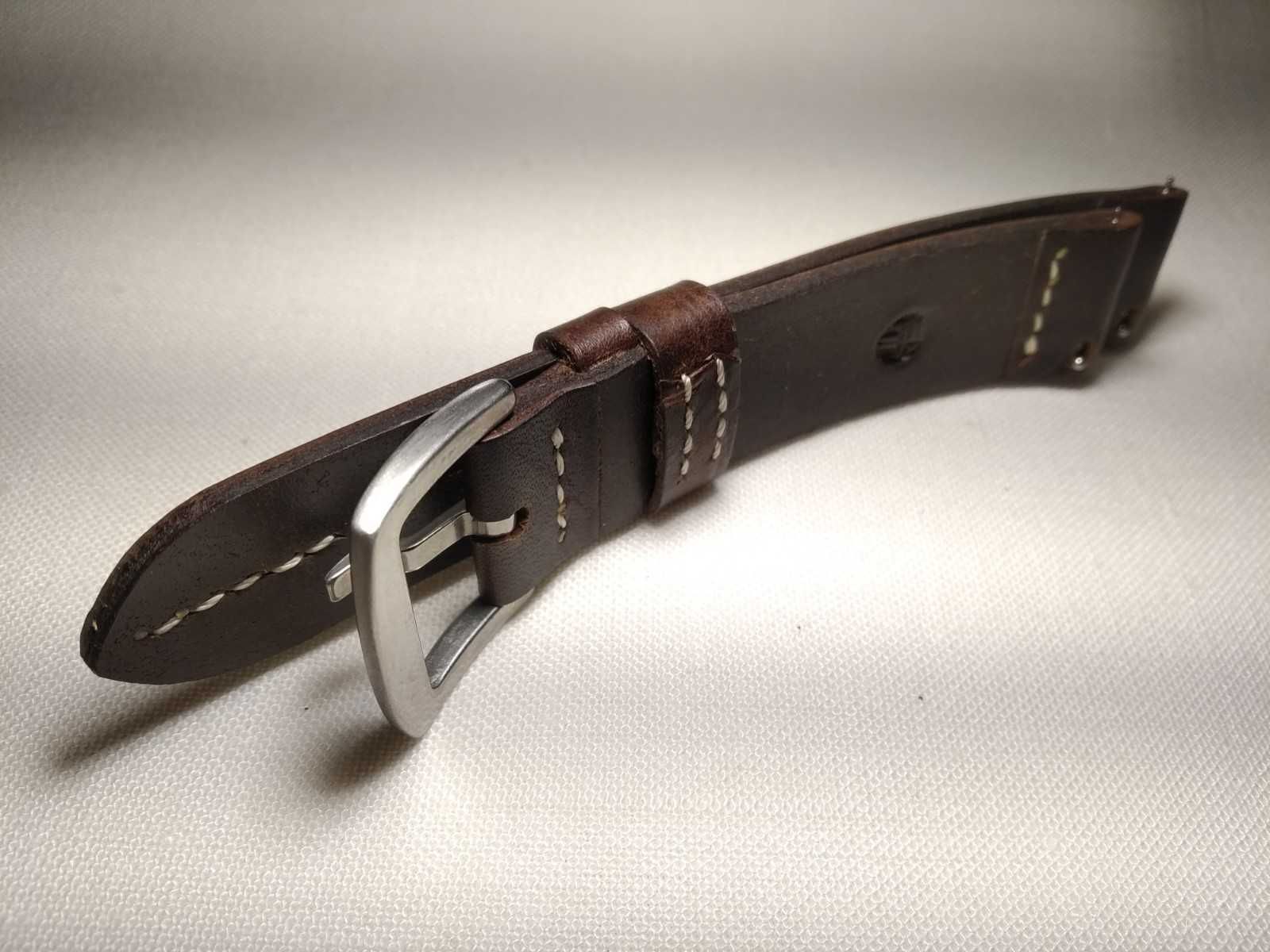 Skórzany pasek do zegarka Vintage 20 / 20mm skóra ,wykonany ręcznie