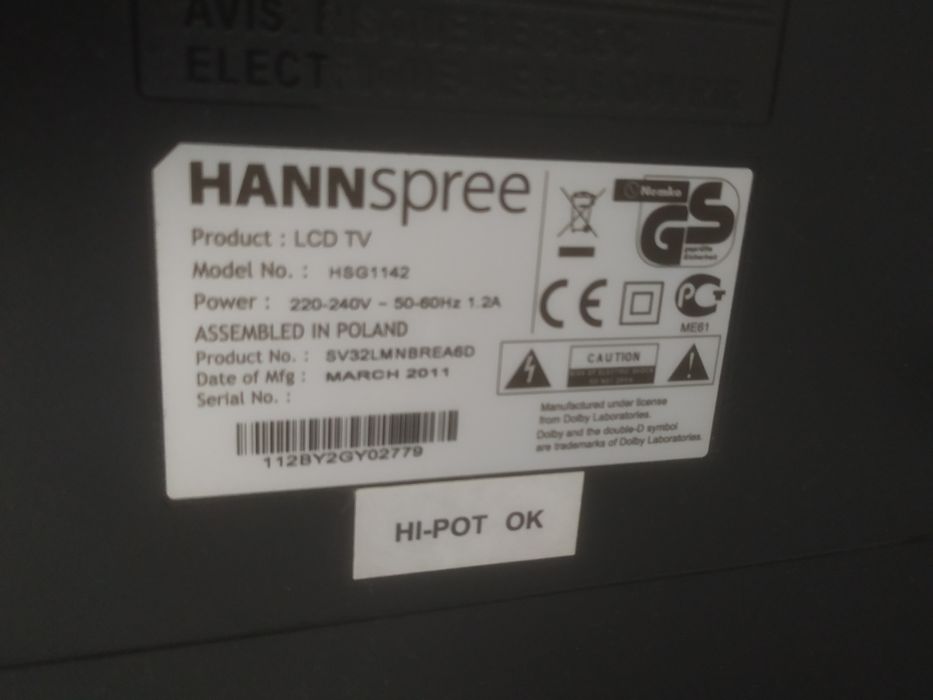LCD TV 32" Hannspree