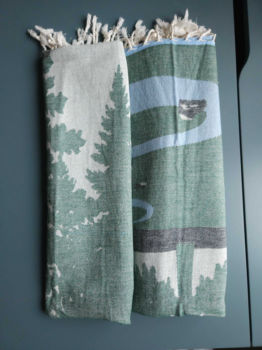 Wielofunkcyjny bawełniany ręcznik, pled Pestemal 100x180 wzór góry