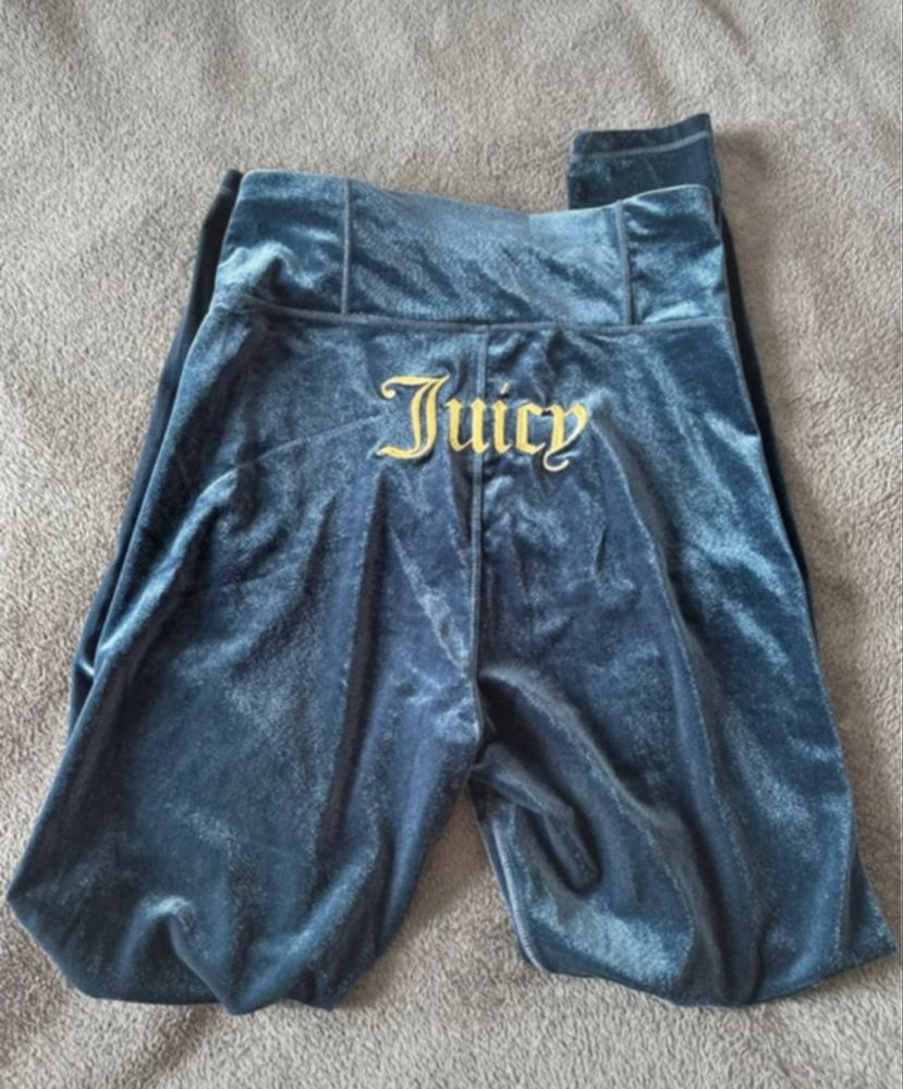 Welurowe legginsy M Juicy Couture granatowe