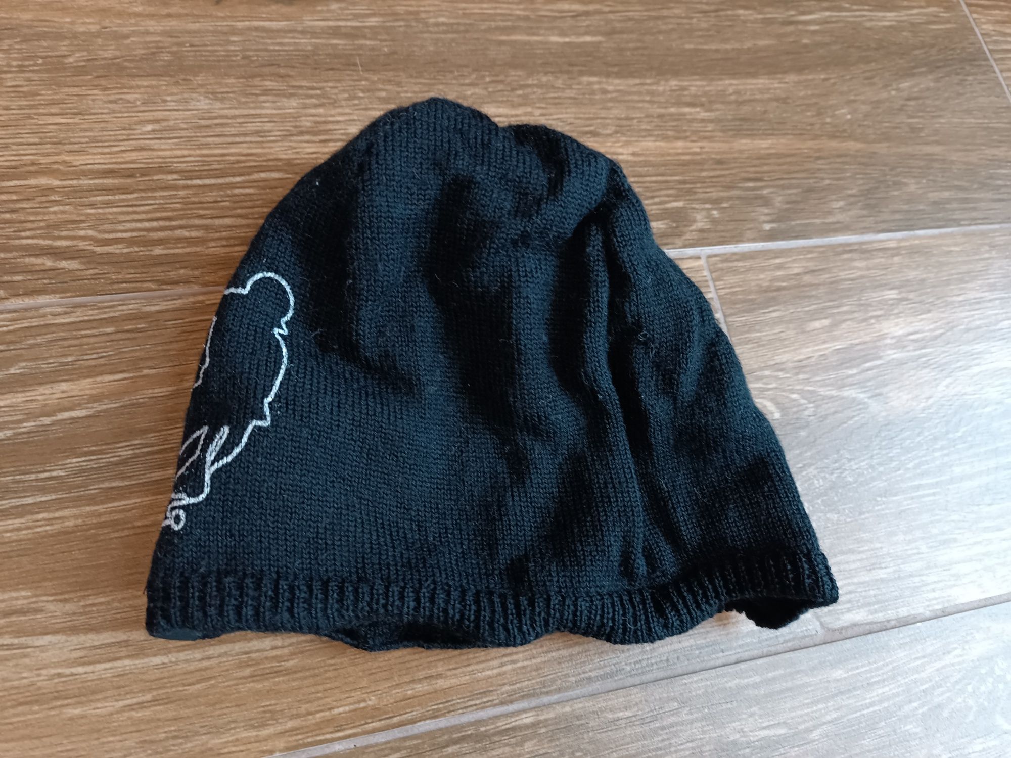 Czapka czarna dwuwarstwowa 100% wełna wool exclusive rozmiar 53 55 . D