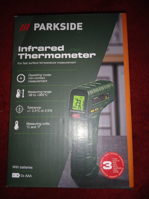 Termometr Podczerwień Pirometr laserowy PARKSIDE -38 +365 °C