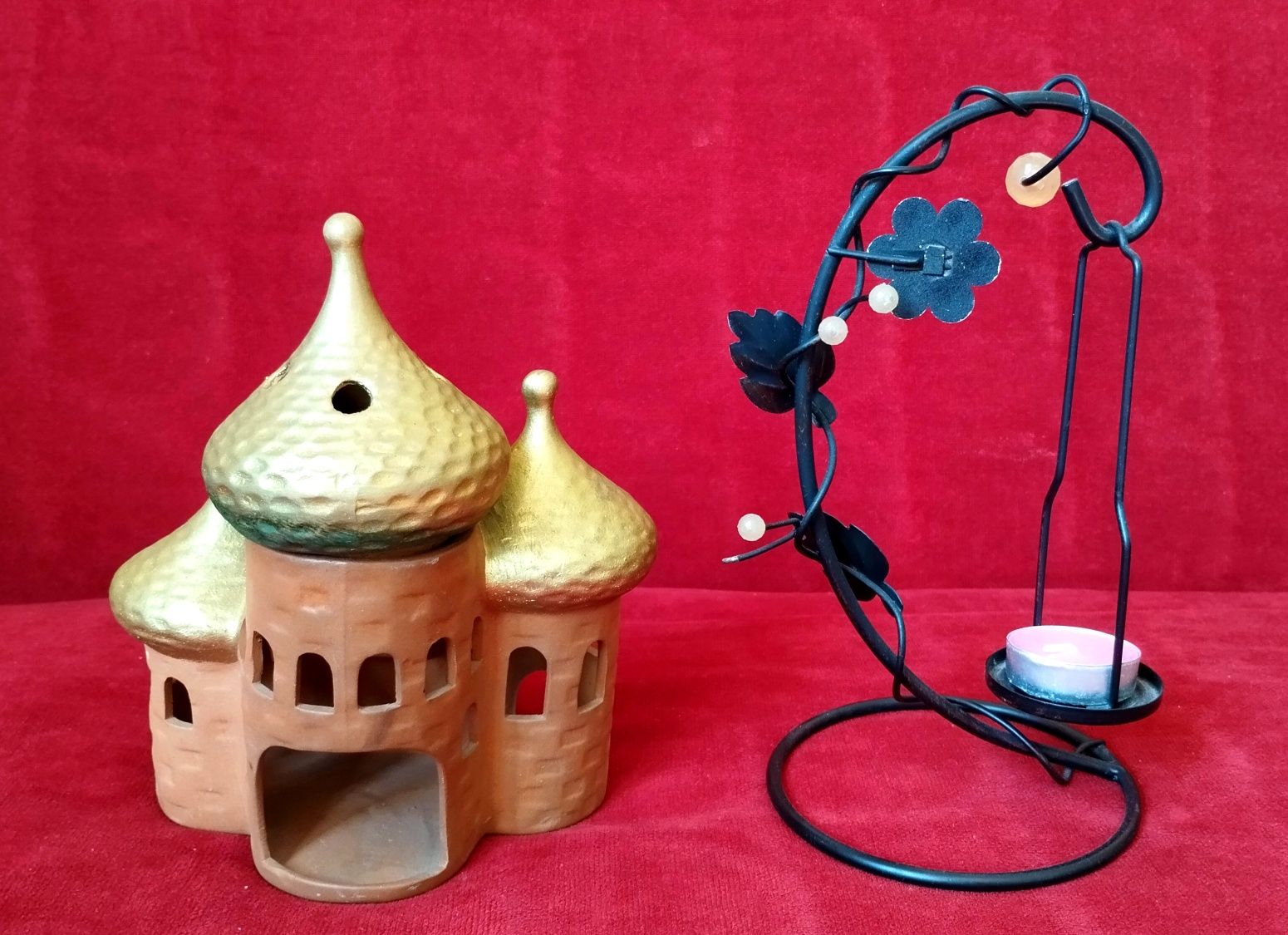 Podgrzewacz do wosku kominek ceramiczny świecznik lampion do olejków