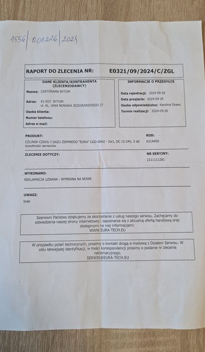 Czujnik czadu i gazu nowy