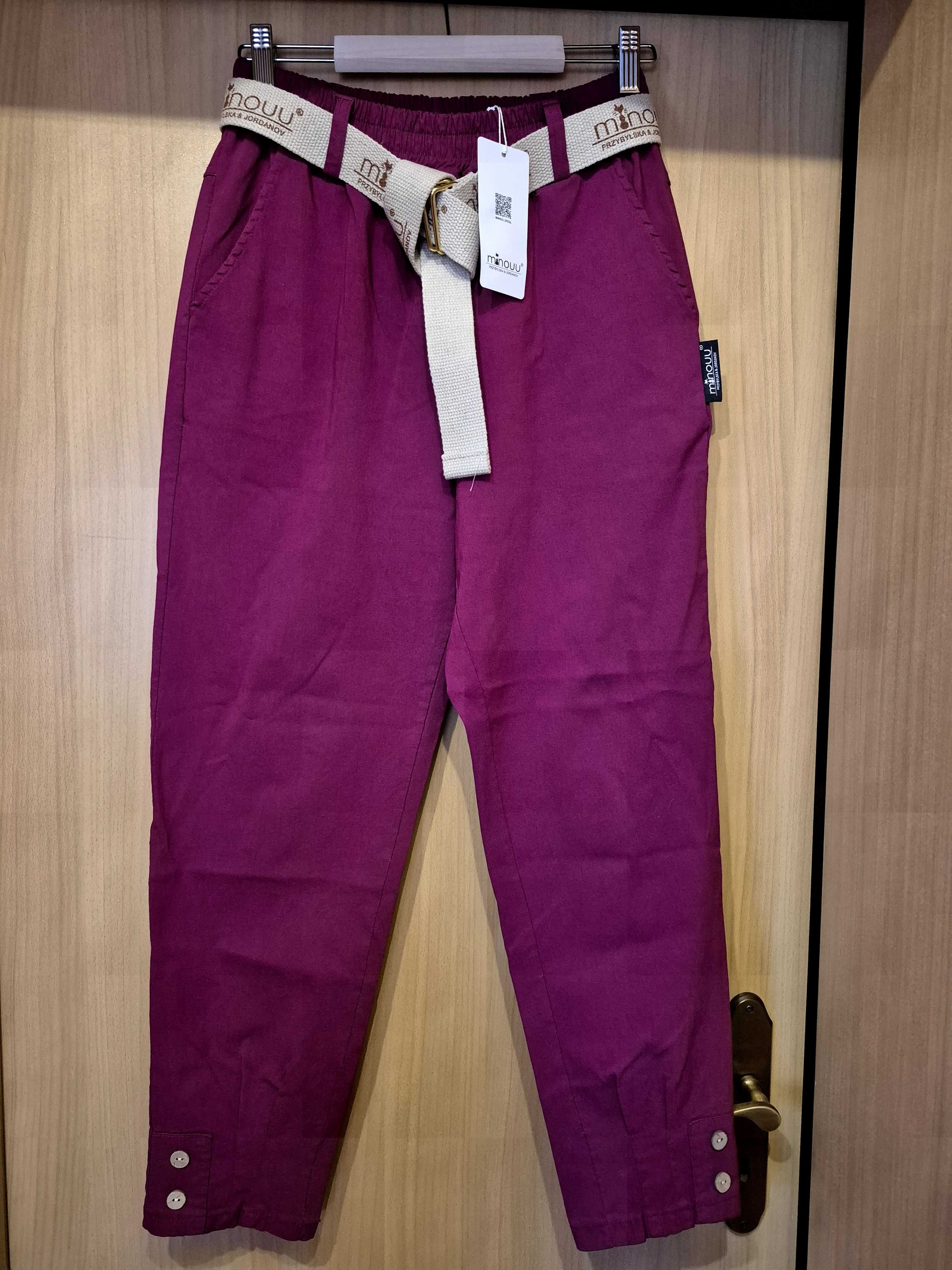 Spodnie kolor magenta, fuksja, rozmiar uniwersalny. Nowe