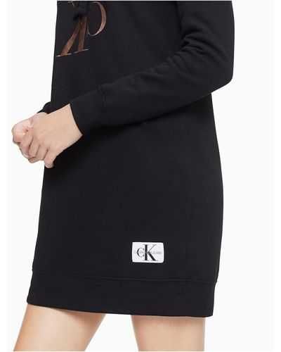 Худи Calvin Klein Mirror Monogram Logo Sweatshirt Dress, размер S