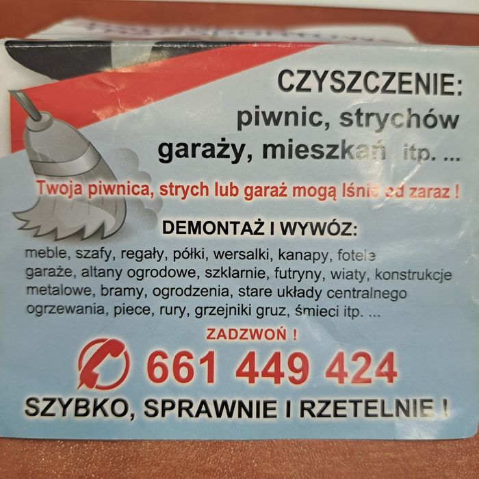 Czyszczenie piwnic mieszkań garaży. .