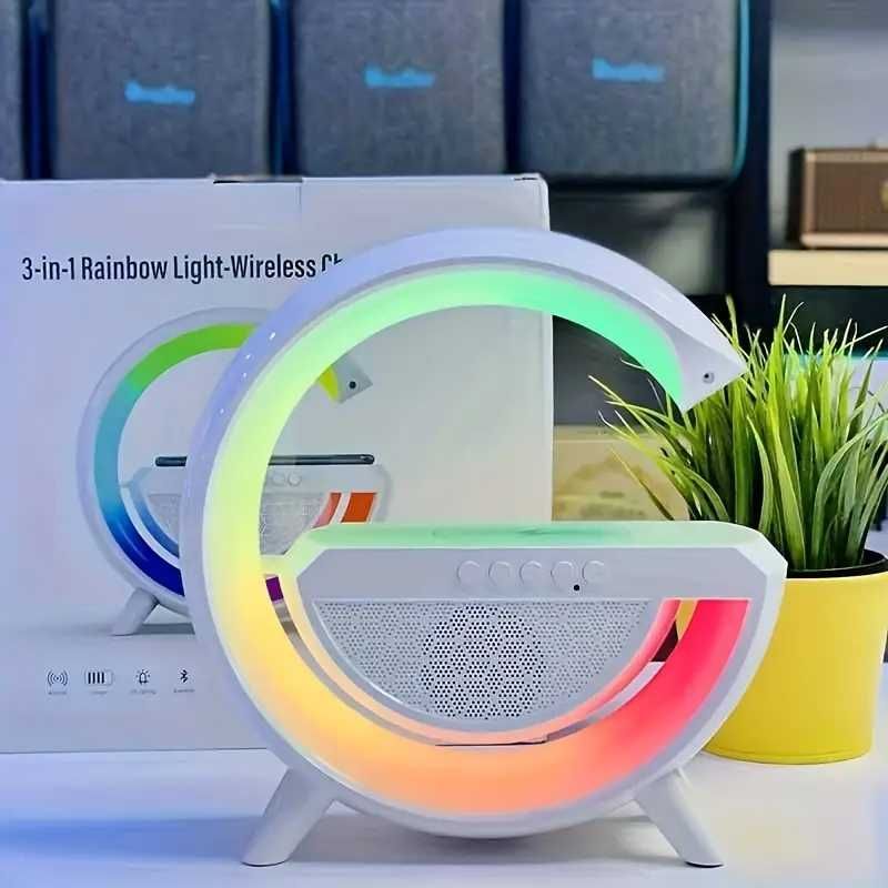 Inteligenta Lampka RGB Głośnik Ładowarka Bezprzewodowa Darmowa Dostawa