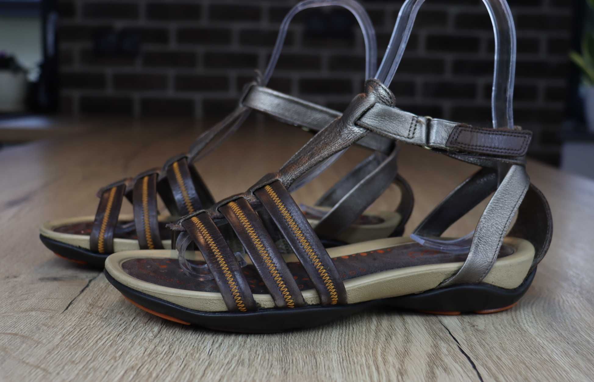 Ecco skórzane damskie sandały 38 ( 25,3 cm)