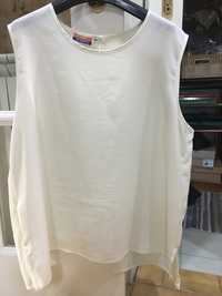 Top de manga cavada, branco pérola, tamanho 46 (XL), marca OXIGÉNIO