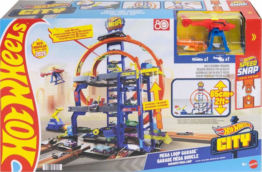 Hot Wheels Track with r Helicopter Хот вілс Гараж з мега петлею