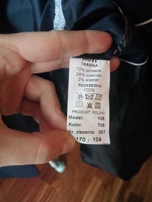 Klasyczny garnitur męski granatowy jak nowy, marynarka i spodnie