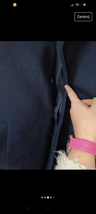 Granatowy Płaszcz męski