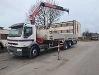 Renault Kerax 370 6x2, FASSI F170 HDS, 8.3m paka, dozór TDT, 3 miejscowy  dzwig HDS Palfinger HIAB do budowanki, do kontenery transport