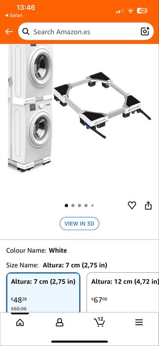 Base com rodas para maquina de lavar/secar