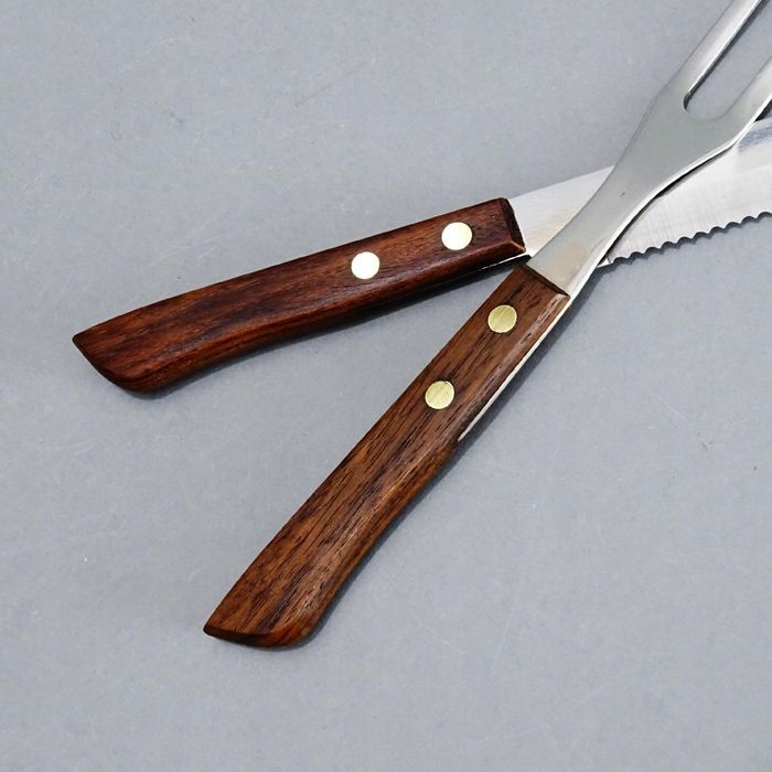 lata 70-te zestaw do mięs nóż widelec