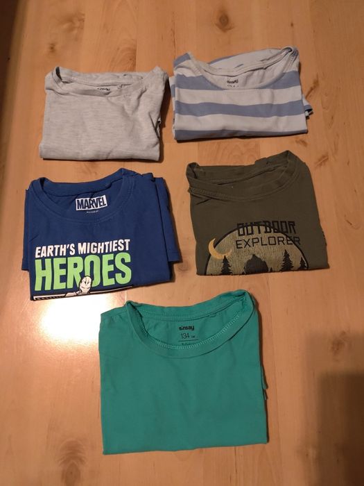 5pak t-shirtów, zestaw bluzek na krótki rękaw, Marvel, rozmiar 134