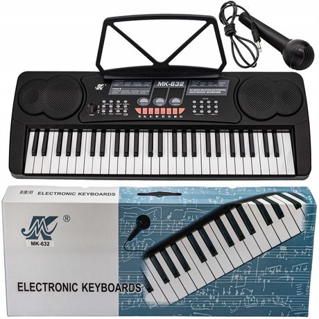 Keyboard Organy 54 Klawiszy Zasilacz z Mikrofonem Dla Dzieci