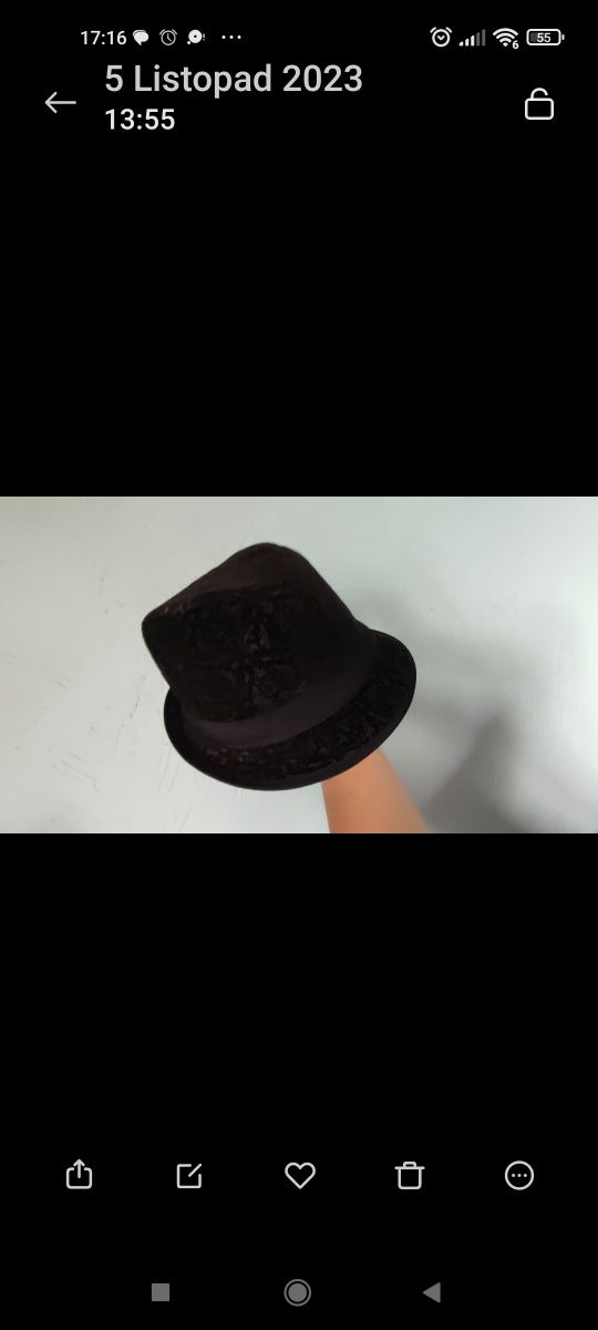 Kapelusz letni czarny trilby wyrłaczany 56 HM unisex Jackson