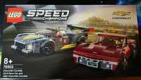 Lego Speed Champions Chevrolet Corvette C8.R Race Car and Corvette C3