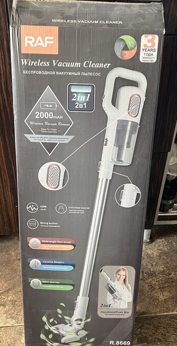 Пылесос аккумуляторный RAF 8669 white