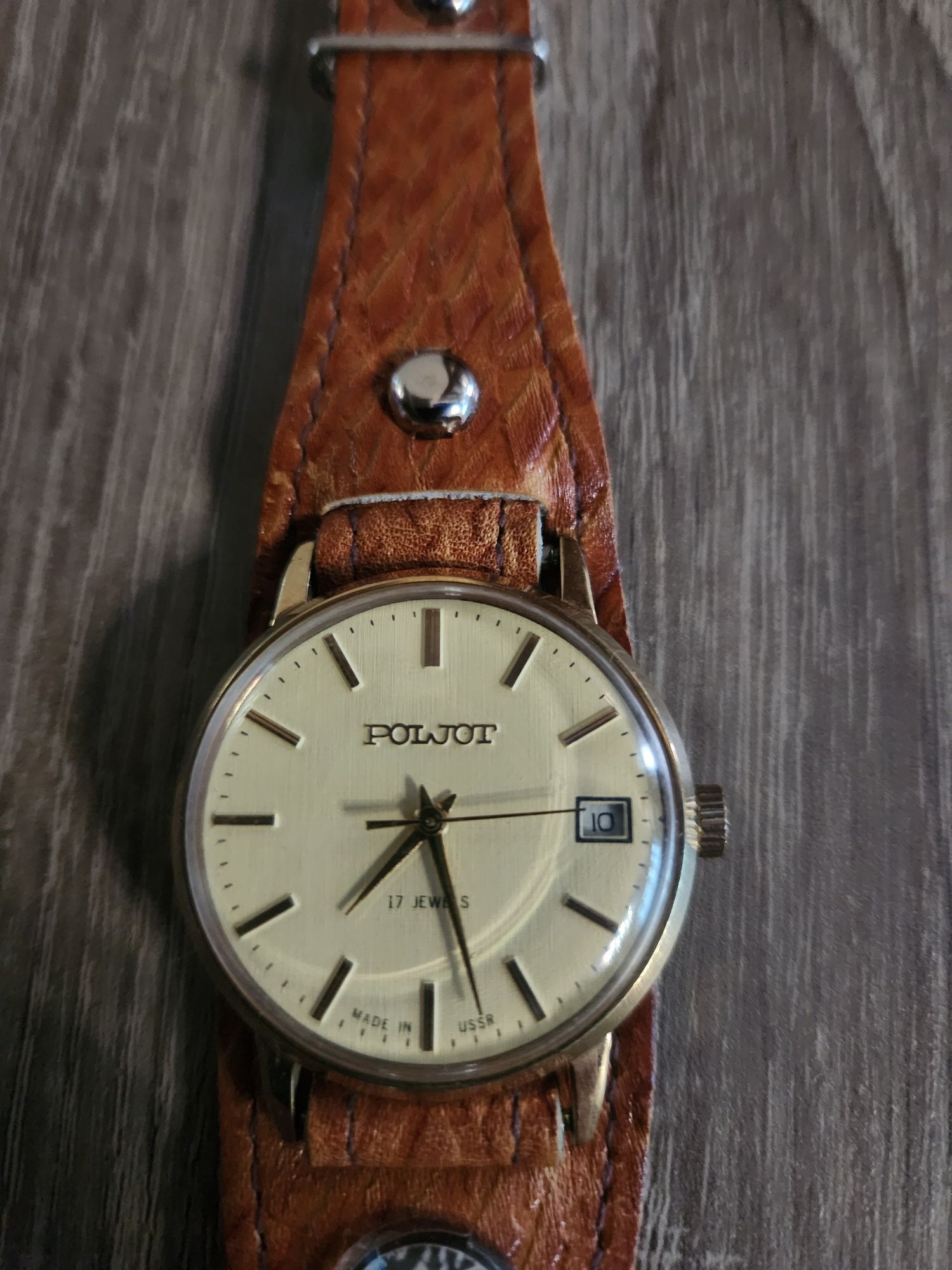 Годинник Poljot 17 Jewels (Пілот 17 каменів )  з шкіряним ремінцем