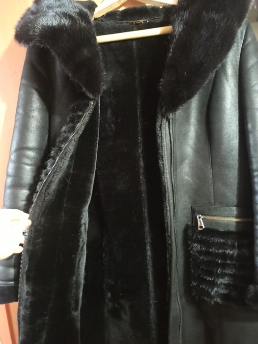 Натуральна дубленка з норкою, 50-52 розмір