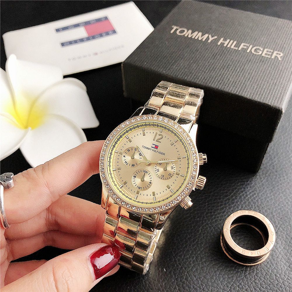 złoty zegarek Tommy Hilfiger