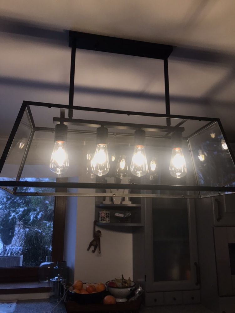 Lampa loft loftowa wisząca ikea szklo metal industrialna duża
