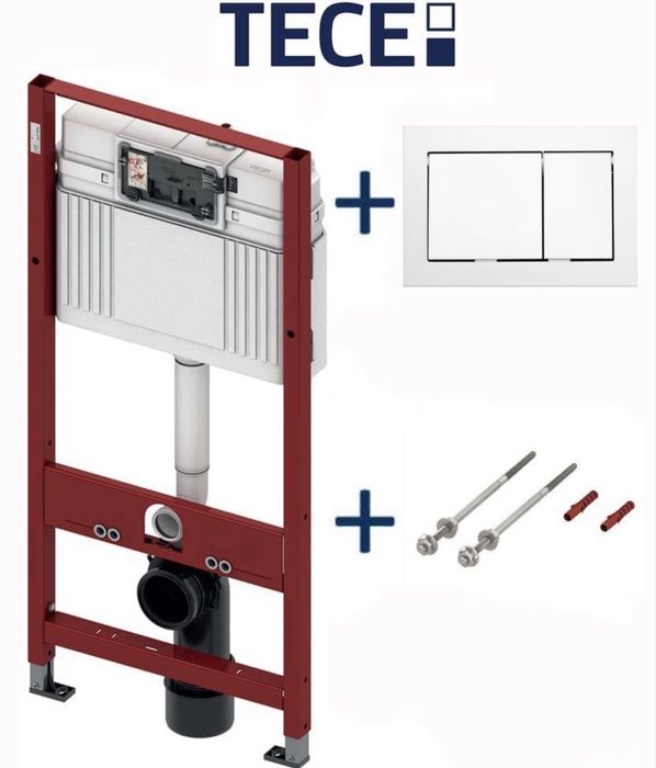 Інсталяція для унітазу Tece Base 1120 мм 9400400 3в1 (клавіша біла)