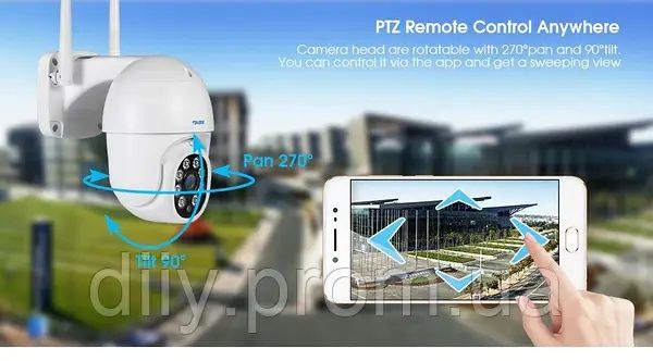 Вулична IP-Камера TOWODE  1080P 2MP WiFi 4X PTZ Зум ІК