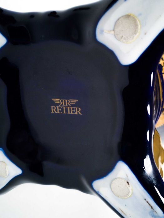 Vaso ânfora porcelana azul | Retier