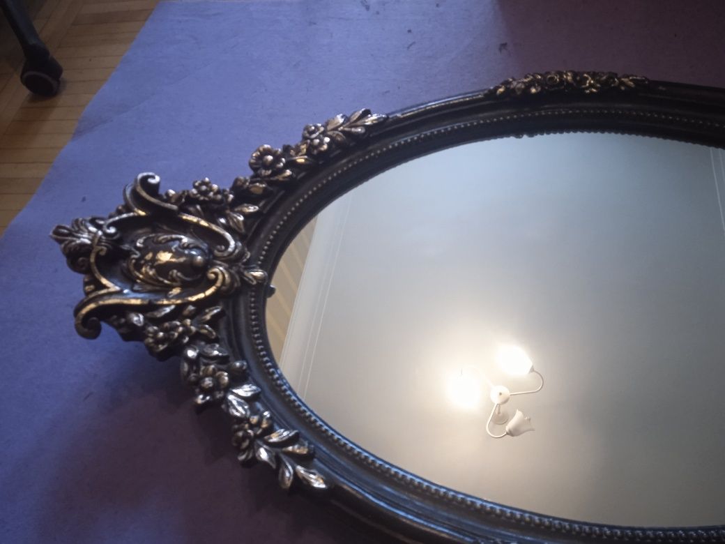 Настенное зеркало барокко дерево грунт 105 cm x 57 cm винтаж