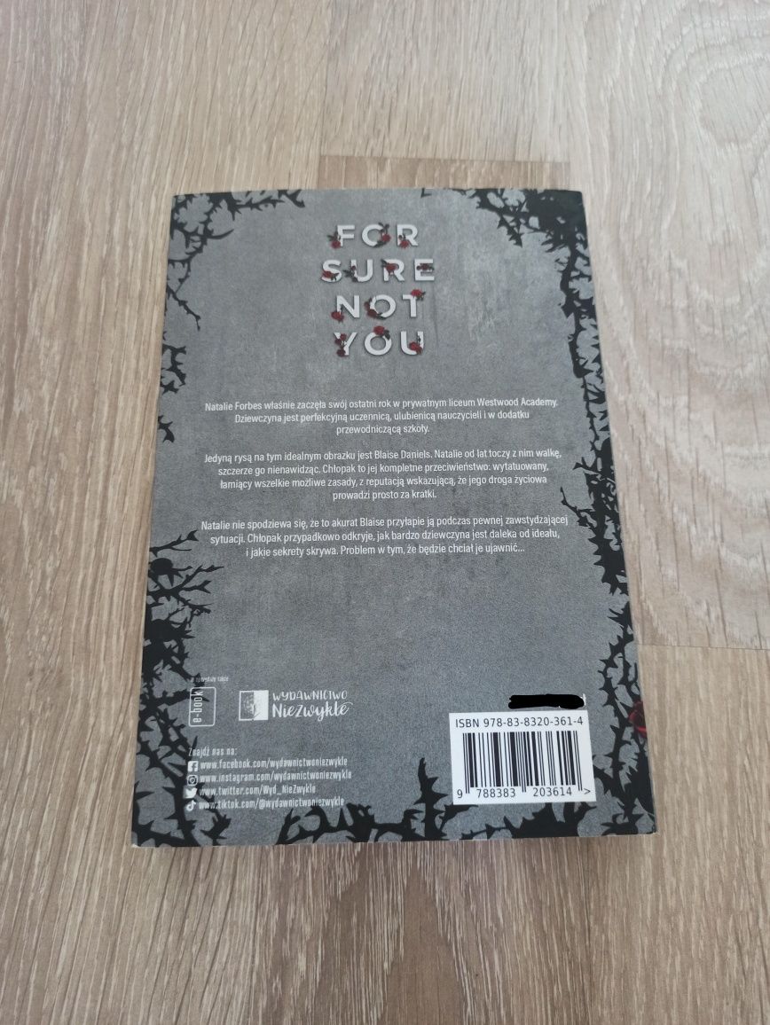 Książka "For sure not you" Weronika Ancerowicz
