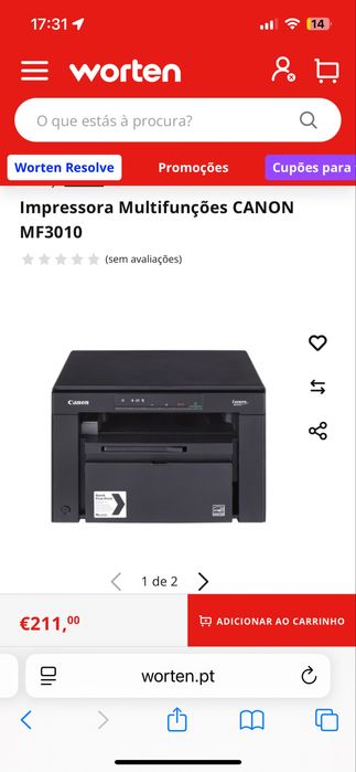 Canon i-SENSYS MF3010 NOVA e selada.