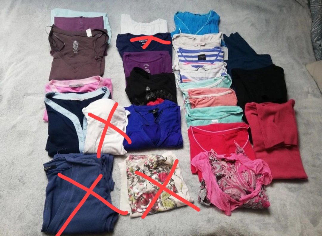 Paka 20 szt ubrań pidżama marynarka bluzka sweter koszulka t-shirt s/m