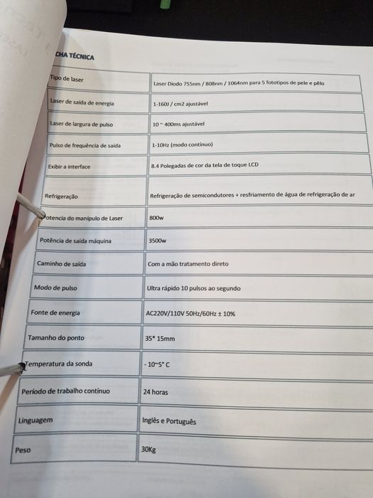 Máquina Laser 3 comprimentos de onda