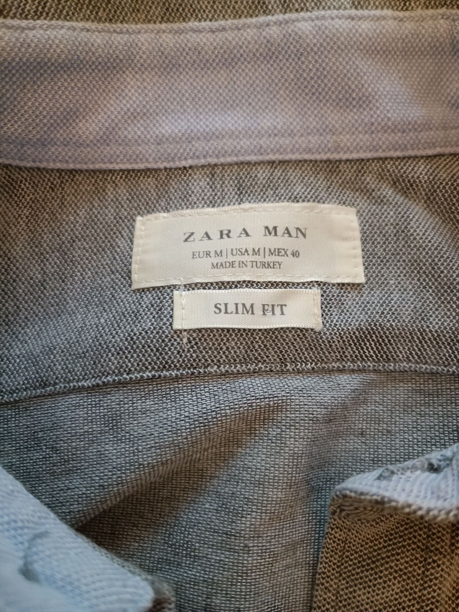 Dresowa koszula męska szara Zara Man r. M slim