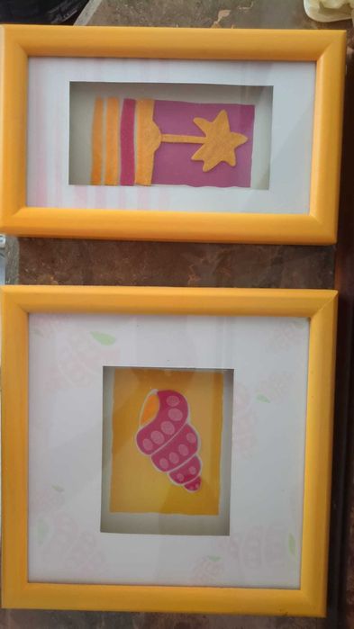 Quadro laranja de criança de praia - 2 unidades