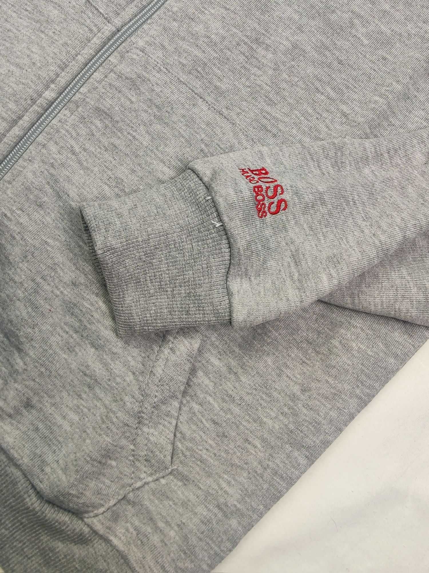 Dres męski komplet dresowy Hugo Boss bluza spodnie bawelna jasno szary