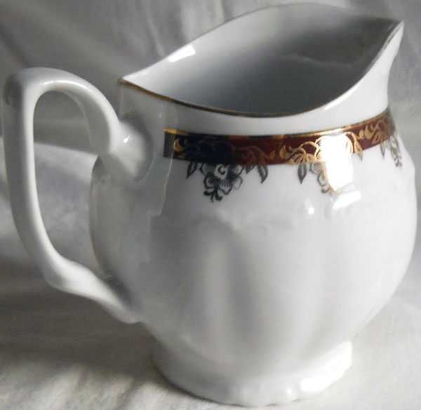 Sygnowany Porcelanowy MLECZNIK Bogucice Zdobiony złotem czas PRL u