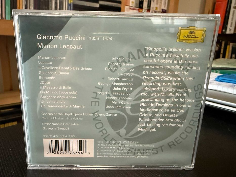 Puccini – Manon Lescaut – Mirella Freni, Placido Domingo – Sinopoli