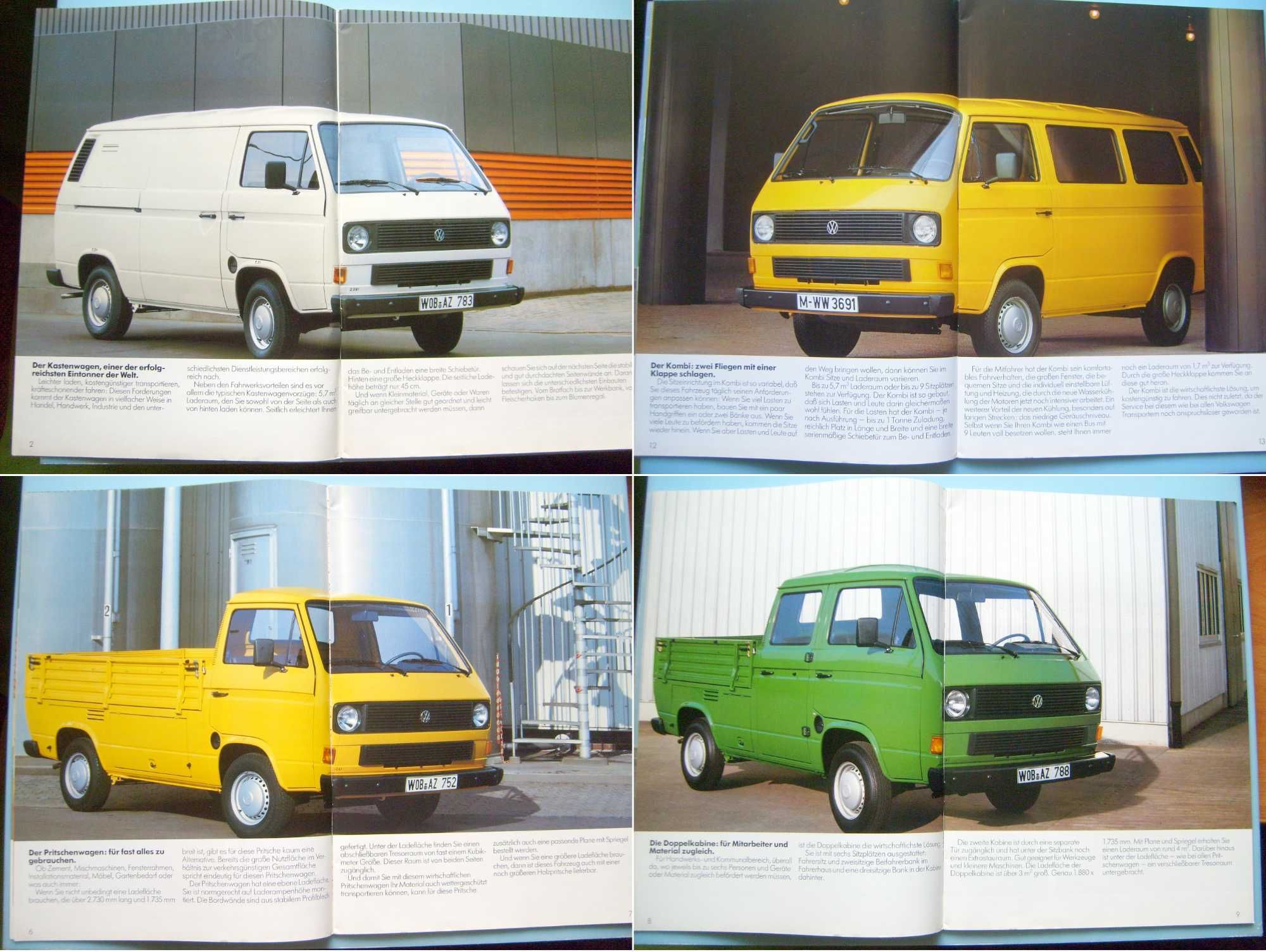 Volkswagen T3 Transporter Bus Kombi Caravelle 1983 prospekt 42 stron