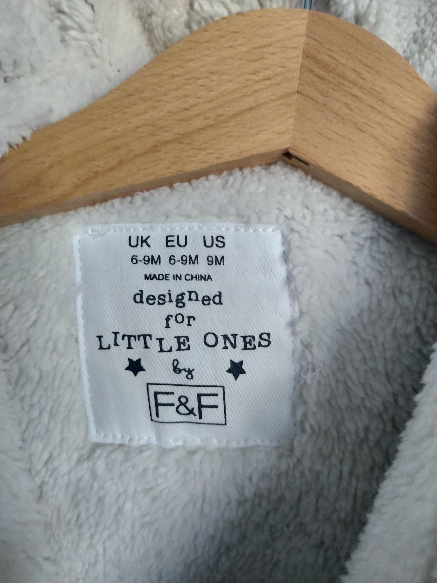 Ciepła kurtka z futerkiem, bluza na zamek Little Ones by F&F