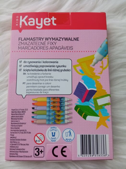 Kayet, flamastry wymazywalne 6szt motyw Kapibara