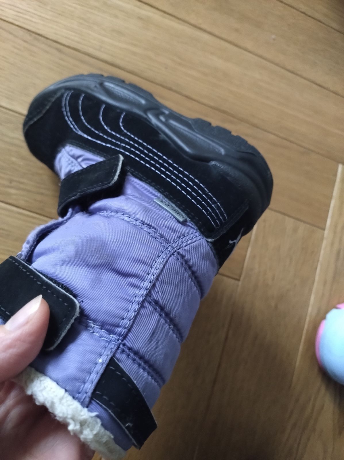 Buty na zime śniegowce Puma czarne fioletowe
